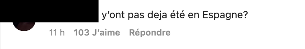 Commentaires sur Instagram.