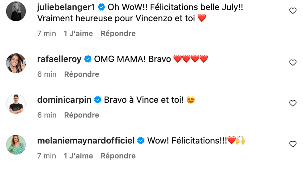 Commentaires sur Instagram.