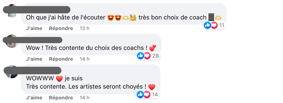 Commentaires sur les coachs de La Voix 2024.