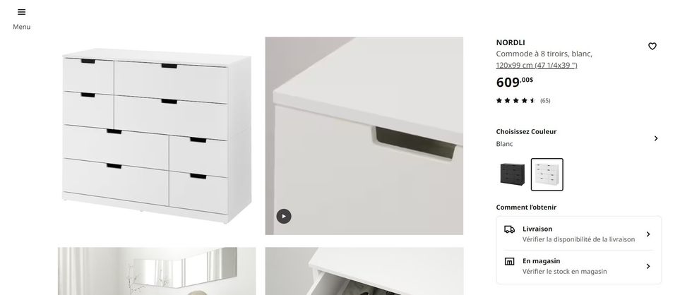 Commode modulaire au IKEA.