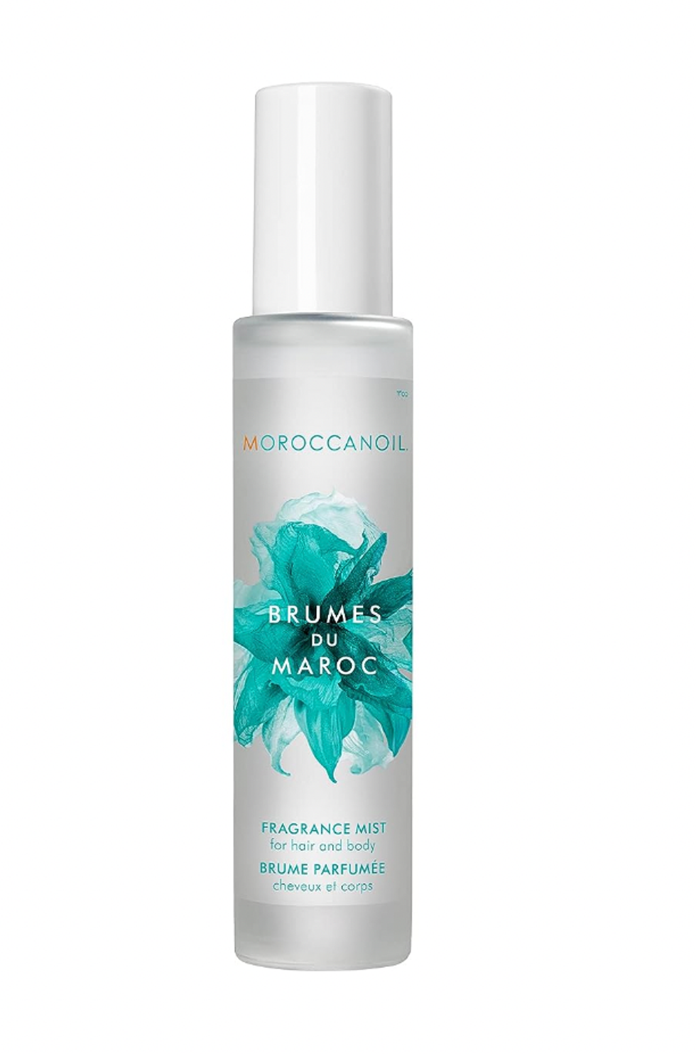 Contenant de brume parfum\u00e9e pour cheveux et corps Moroccanoil.
