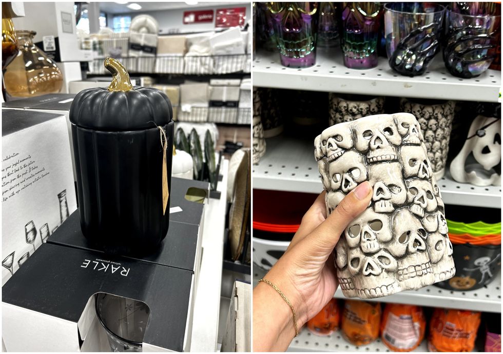 Contenant th\u00e9matique du HomeSense. Droite : Contenant th\u00e9matique du Dollarama.