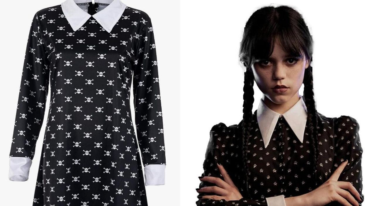 Costume d'Halloween Wednesday Addams sur Amazon.