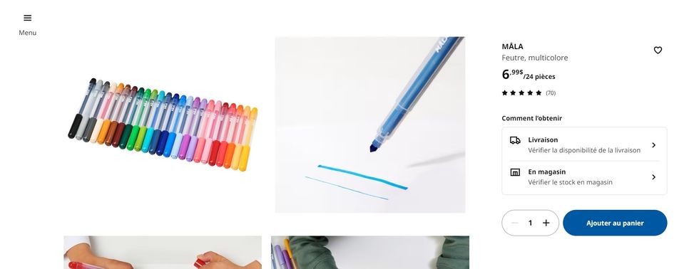 Crayons feutres au IKEA.