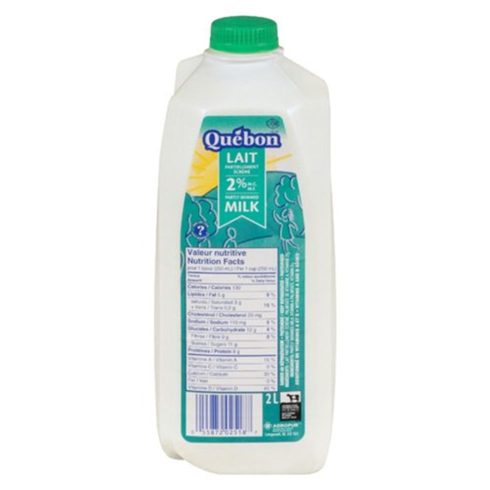 Cruche de lait 2 %.