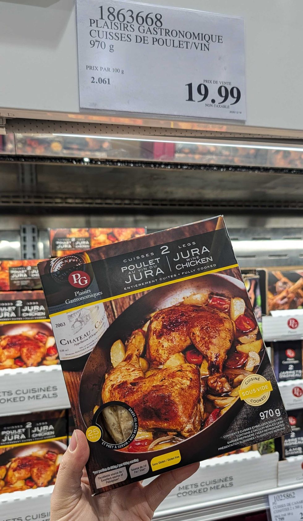 Cuisses de poulet au vin de la marque Plaisirs gastronomique.