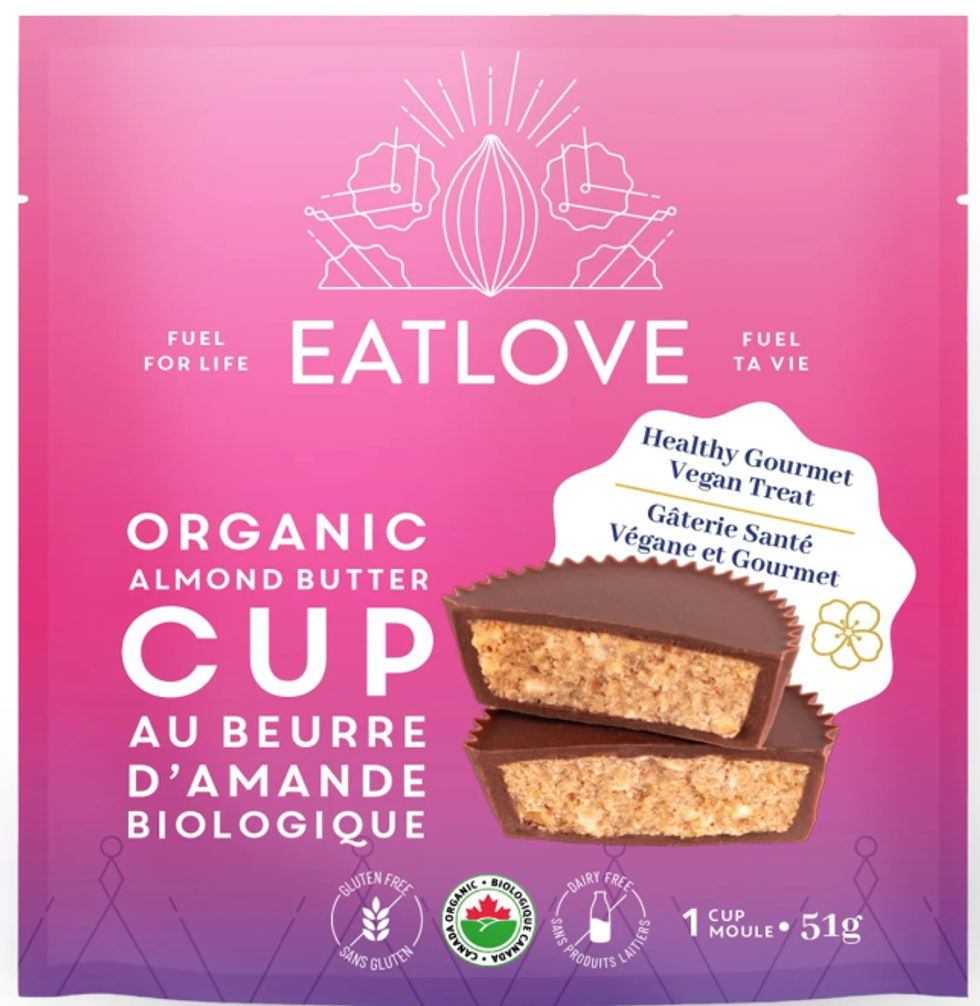 Cup au beurre d'amande biologique Eatlove.