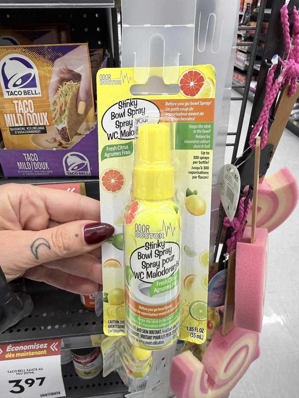 D\u00e9sodorisant pour cuvette Odor Doctor en vente au Tigre G\u00e9ant pour 2,75 $.