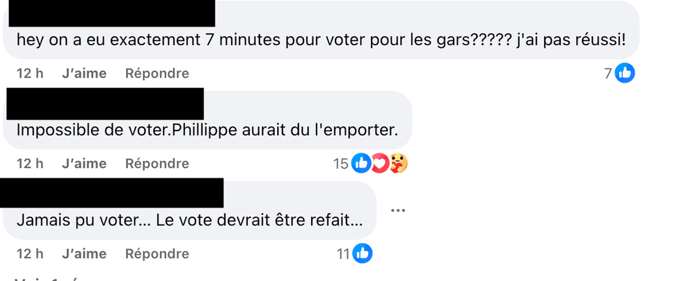 Des commentaires sur la page Facebook de Star Acad\u00e9mie.