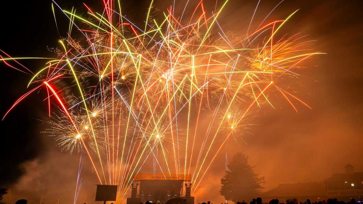 Des feux d'artifice lors de Blainville en fête en 2023.