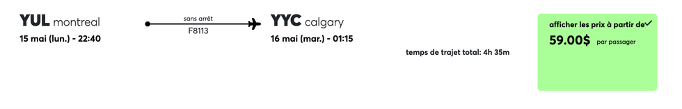 Des offres sur le site de Flair Airlines.