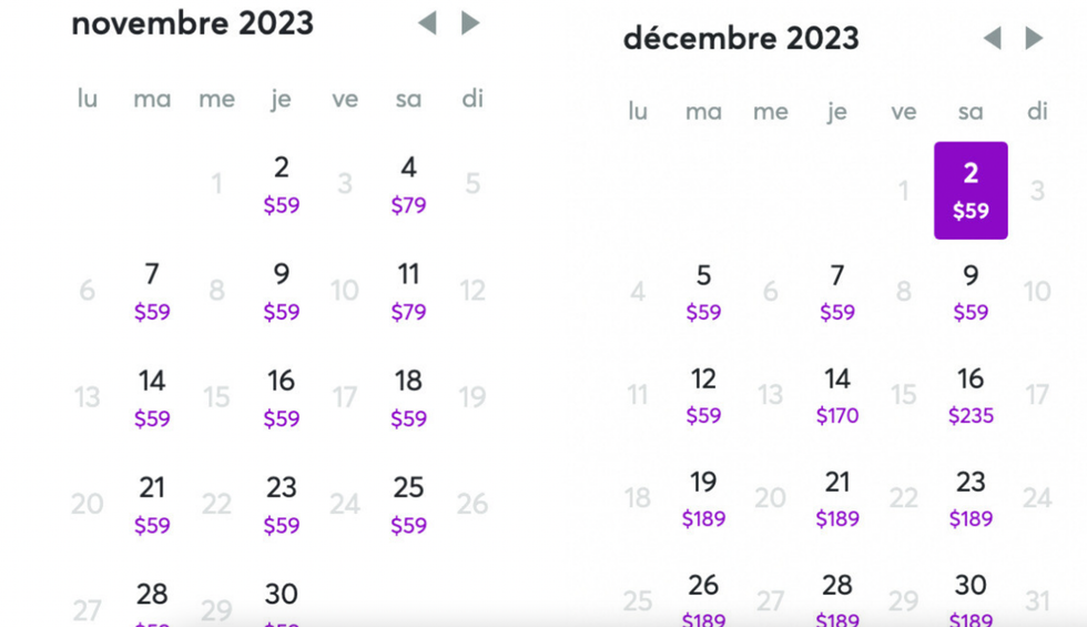 Des offres sur le site de Flair Airlines.