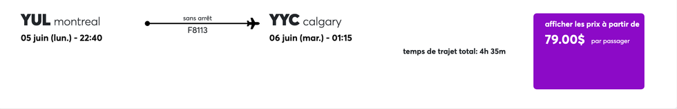 Des offres sur le site de Flair Airlines.