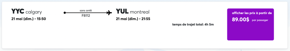 Des offres sur le site de Flair Airlines.