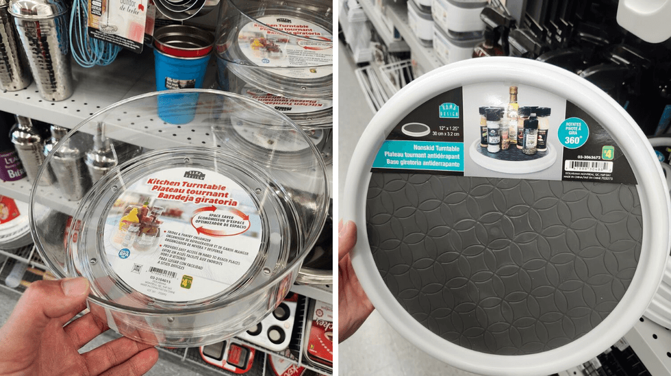 Des plateaux tournant pour optimiser le rangement.
