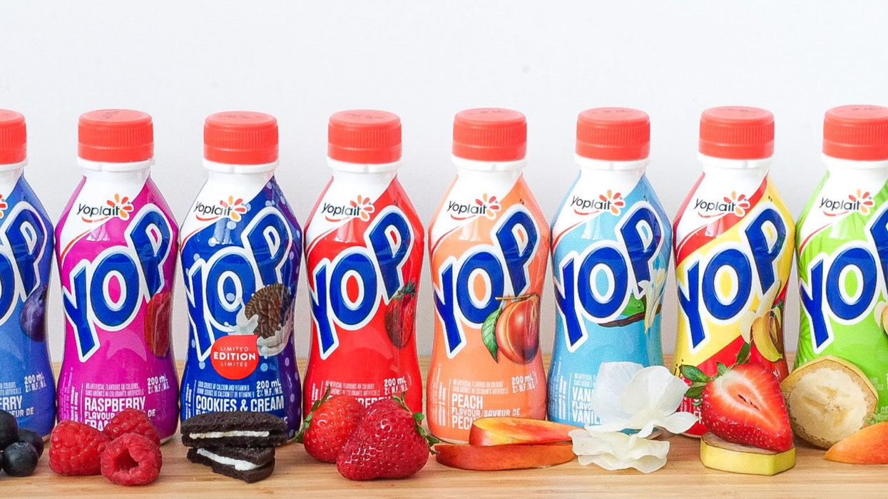 Des yogourts à boire YOP de Yoplait.