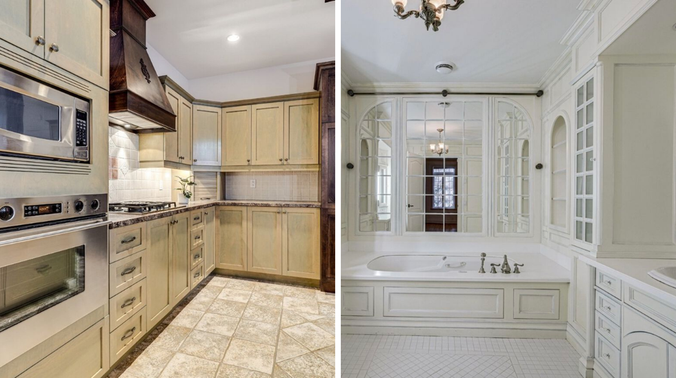 Deuxi\u00e8me cuisine. Droite : Salle de bain.