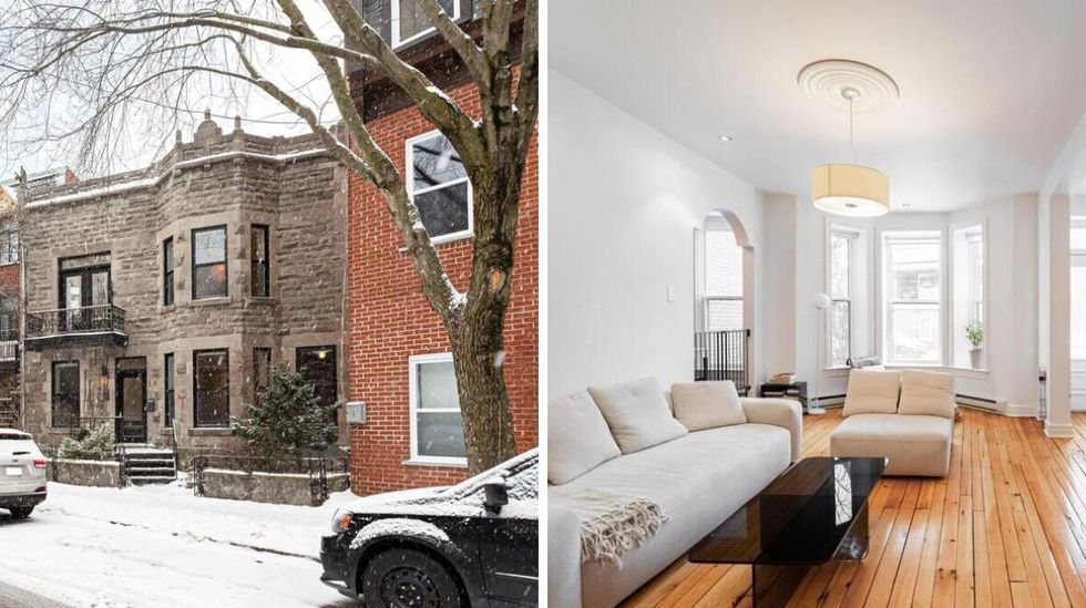 Devant de la maison. Droite : Salon.