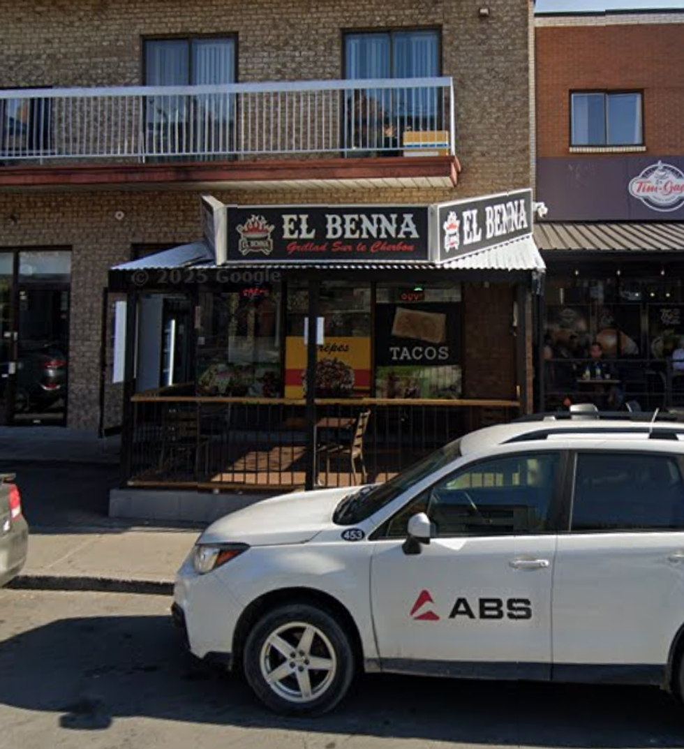 Devanture du restaurant El Benna \u00e0 Montr\u00e9al.