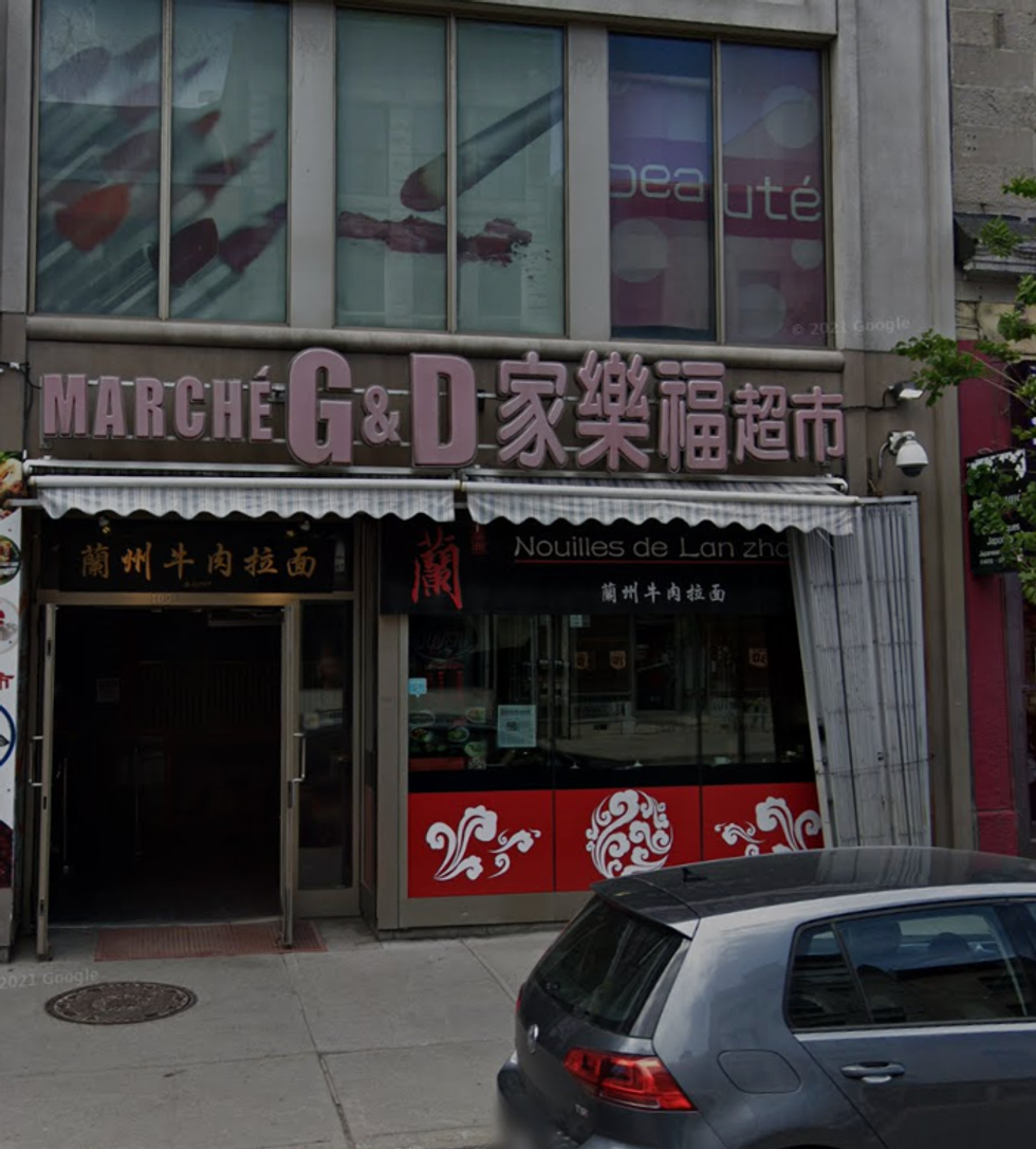Devanture du restaurant Nouilles de Lan Zhou \u00e0 Montr\u00e9al.