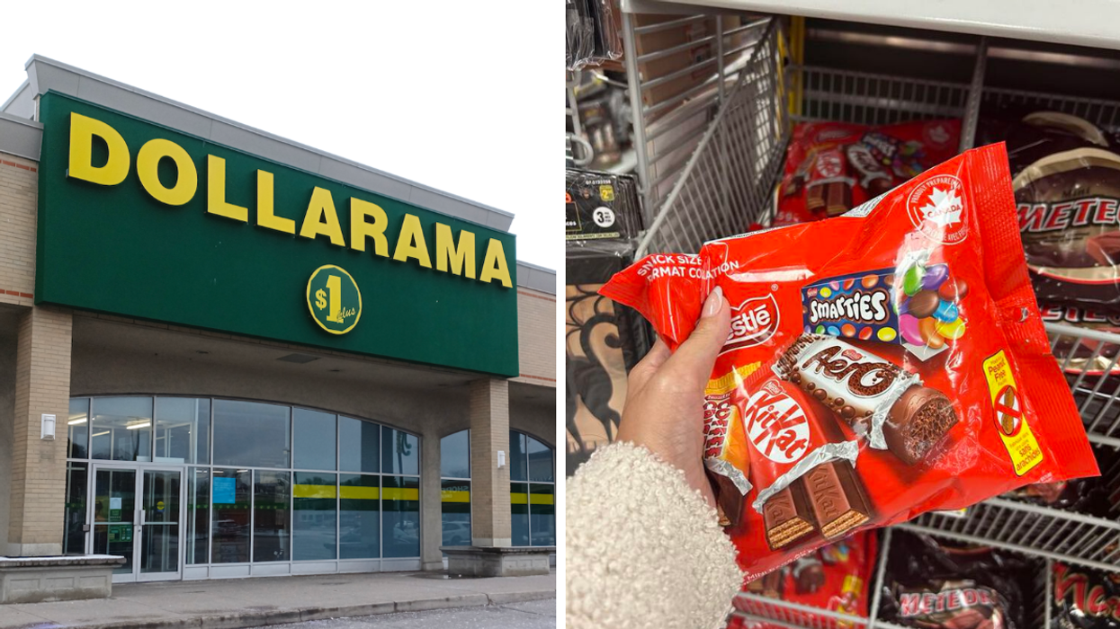Dollarama. Droite : Barres de chocolat Nestlé - Format collation.
