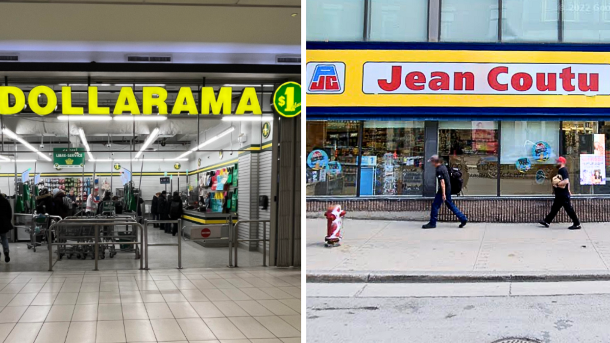 Dollarama. Droite : Jean Coutu.