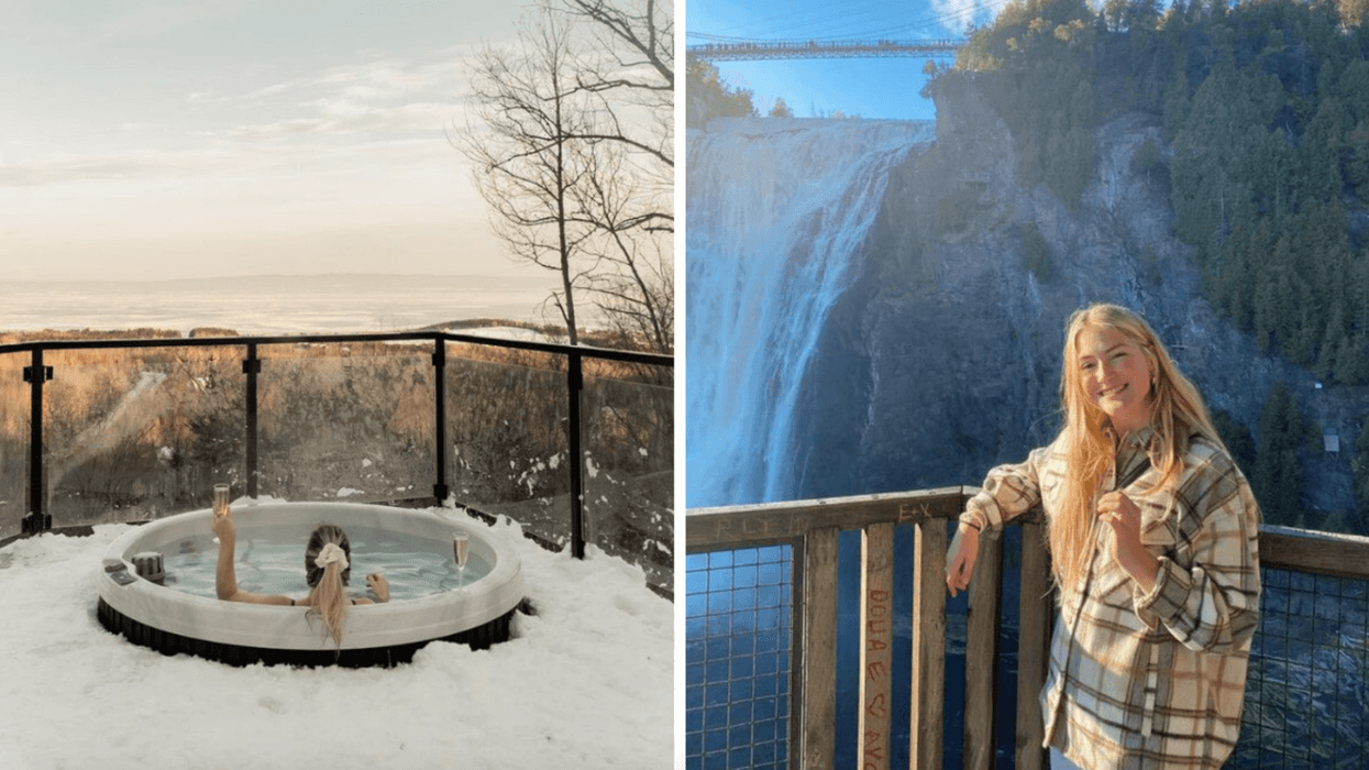 Dômes Charlevoix. Droite : Chutes Montmorency.