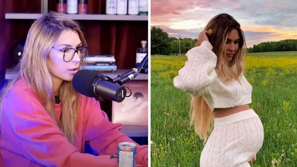 Élisabeth Rioux à Sexe Oral. Droite : Élisabeth Rioux.