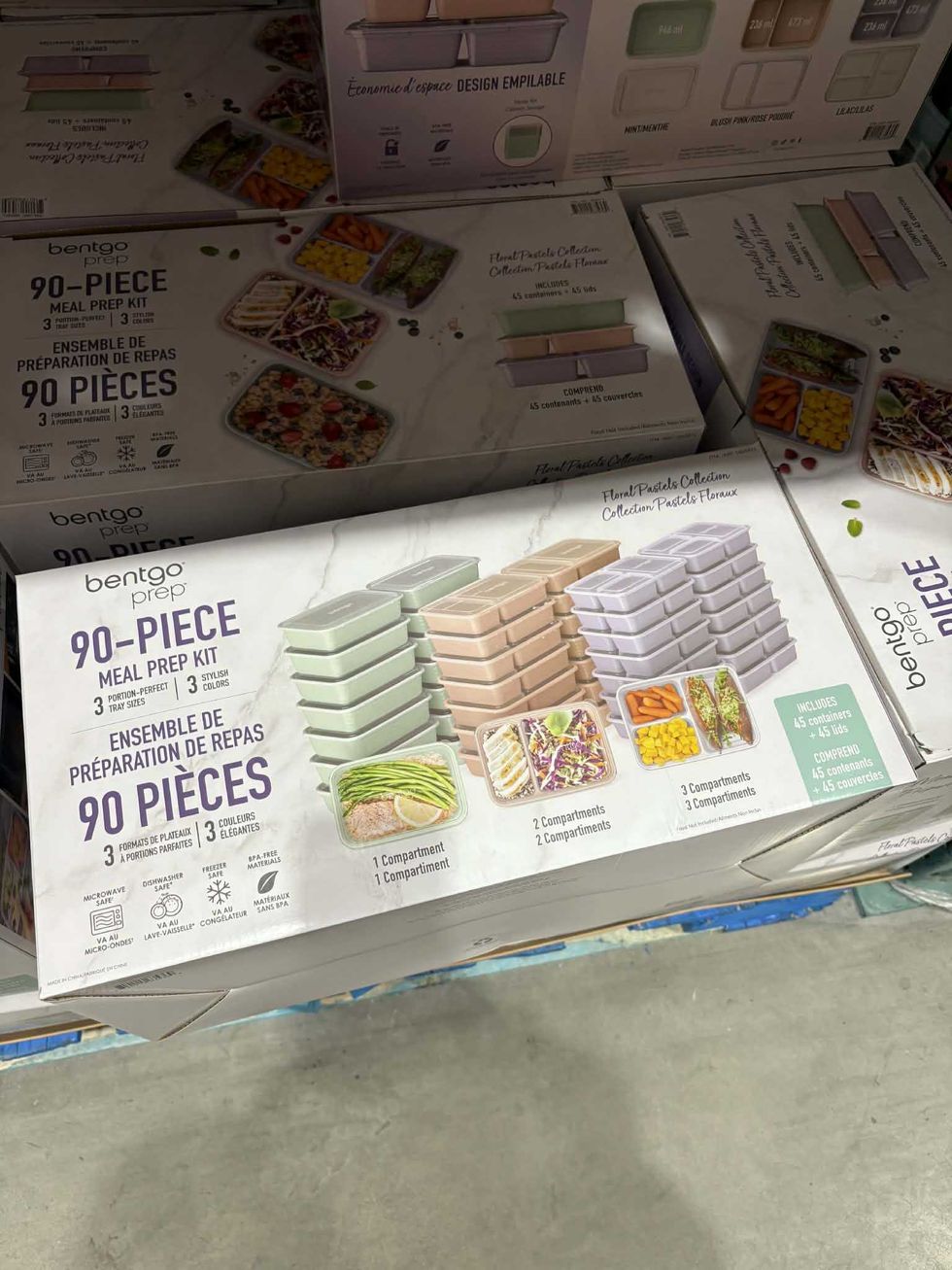 Ensemble de contenants de pr\u00e9paration de repas Bentgo au Costco.
