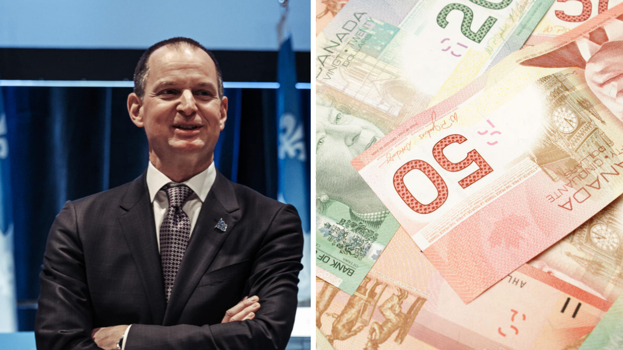 Éric Girard. Droite : Argent canadien.