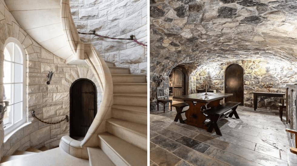 Escalier. Droite : Sous sol.