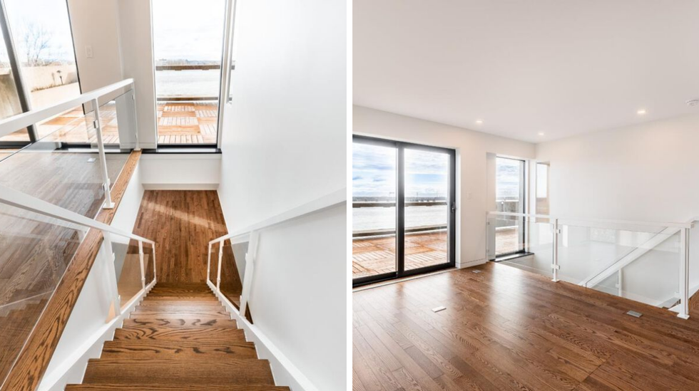 Escalier et pi\u00e8ce au deuxi\u00e8me \u00e9tage.