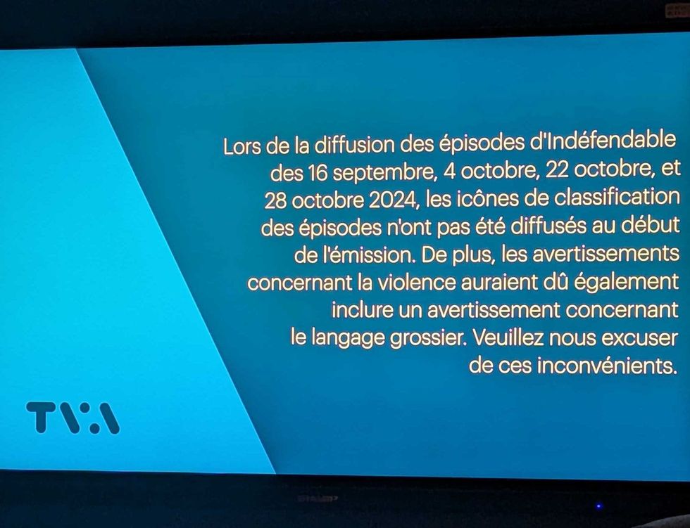 Excuses d'Ind\u00e9fendable pr\u00e9sent\u00e9es avant l'\u00e9pisode du lundi 10 f\u00e9vrier 2025.
