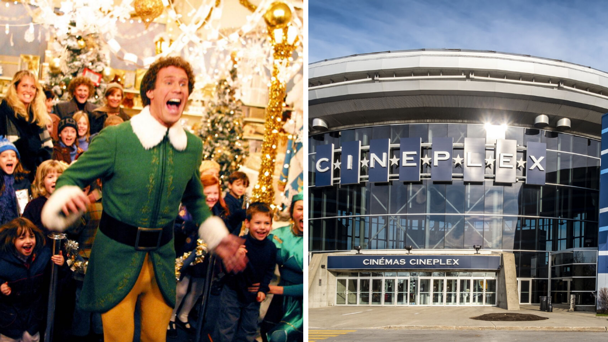 Extrait du film Le Lutin. Droite : Cineplex de Laval.