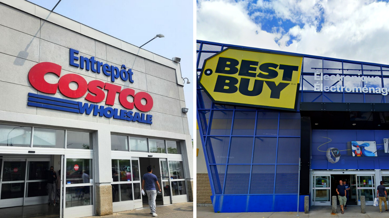 Façade d'un Costco, Façade d'un Best Buy.