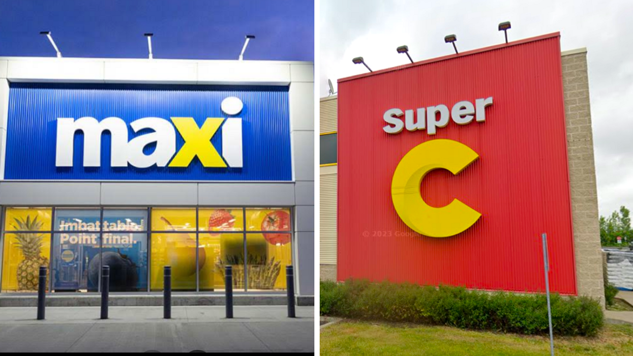 Façade Maxi. Droite : Logo Super C.