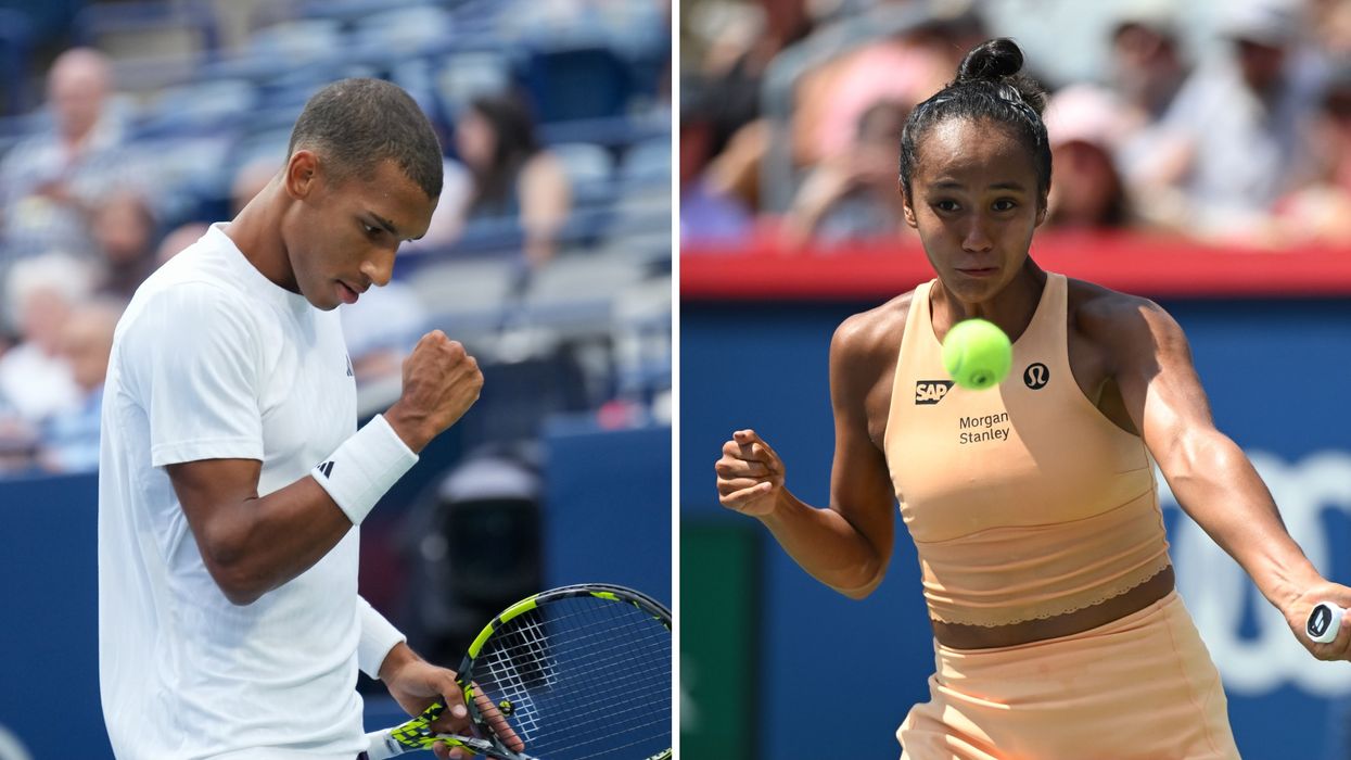 Félix Auger-Aliassime. Droite : Leylah Annie Fernandez.