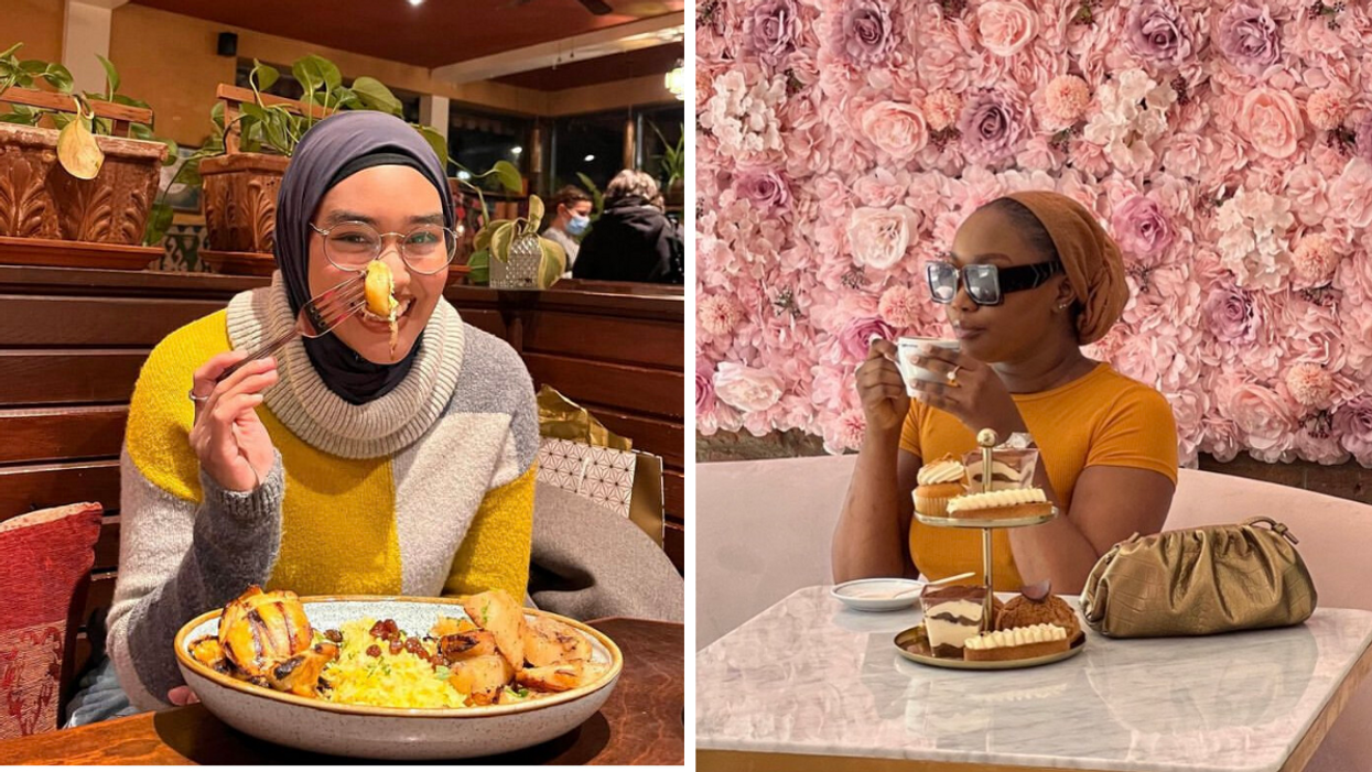 Femme au restaurant Rumi. Droite : Femme à Atelier Marjorie.