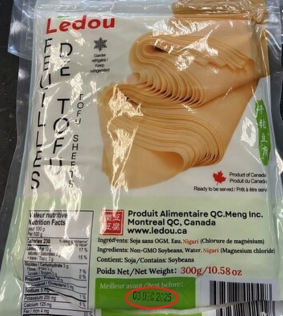 Feuilles de tofu de marque Ledou.