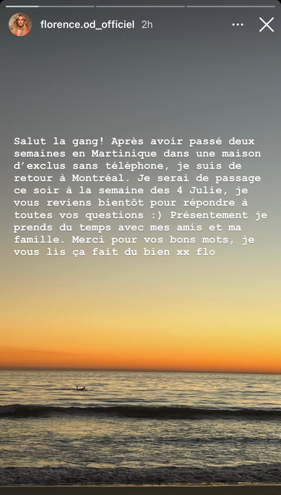 Florence d'OD est de retour au Qu\u00e9bec.