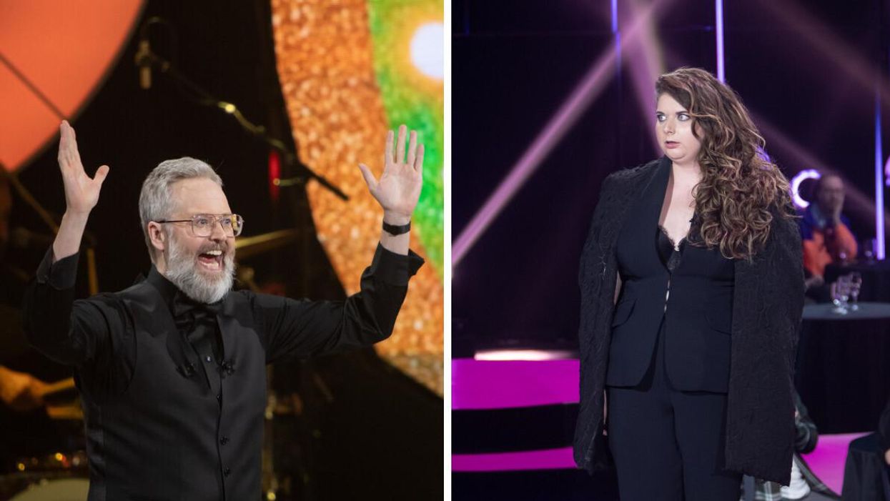 François Bellefeuille au Gala Les Olivier 2022. Droite : Michelle Desrochers au Gala Les Olivier 2022.