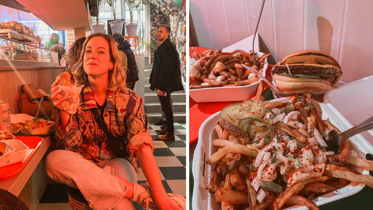 Françoise. Droite : Ol' Dirty Fries et burger.