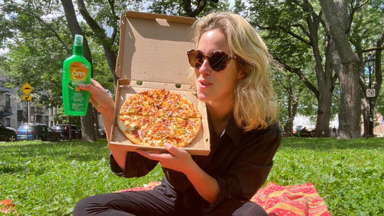Françoise et la pizza.