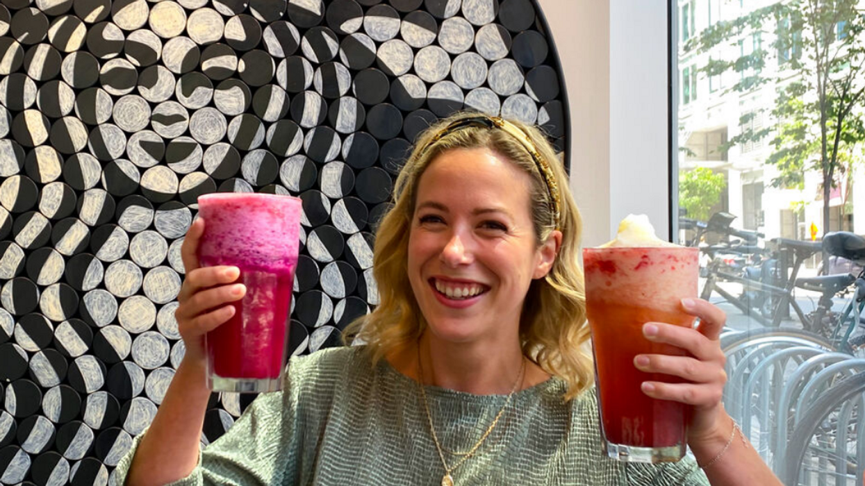 Françoise et les boissons Starbucks.