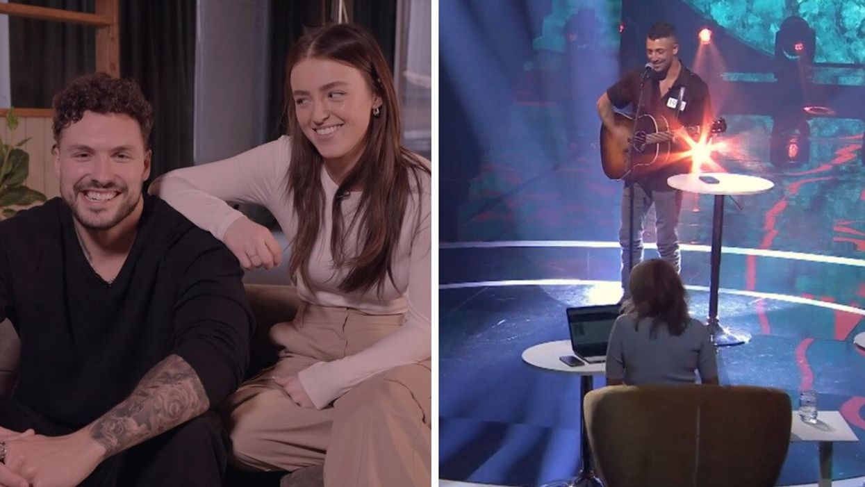 Frédérick Robichaud et Alicia Moffet. Droite : Les auditions pour Occupation Double.