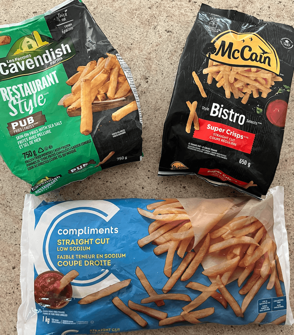 Frites Les fermes Cavendish, McCain et Compliments.