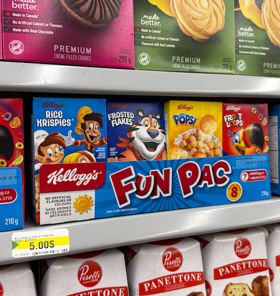 Fun Pac de c\u00e9r\u00e9ales sur les tablettes du Dollarama.