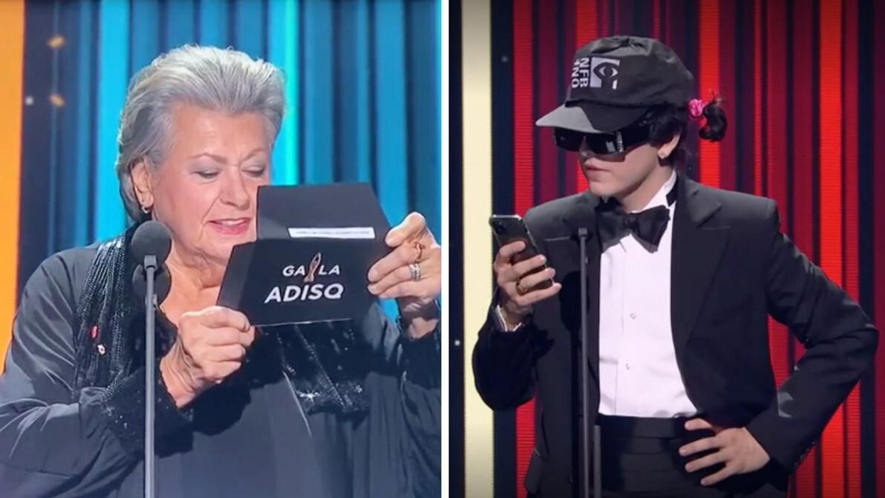 Ginette Reno à l'ADISQ. Droite : Hubert Lenoir au gala de l'ADISQ.