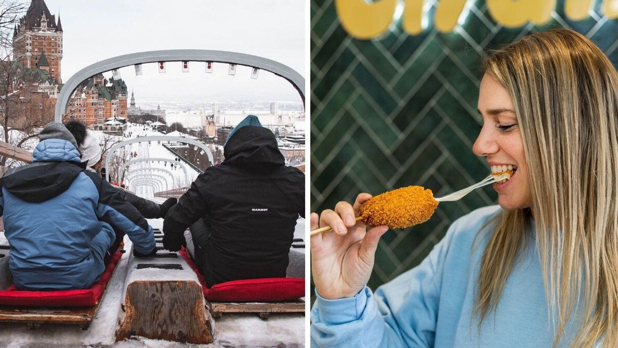Glissade de la Terrasse Dufferin. Droite : Chungchun à Québec.