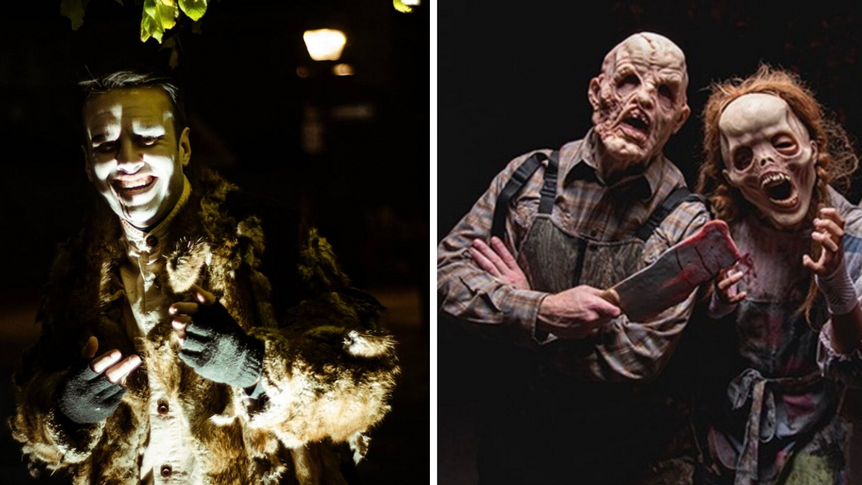 Guide de Fantômes Montréal. Droite : Personnages d'épouvante au Fright Nights.